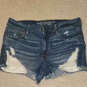 American Eagle Outfitters Distressed Blue Jean Shorts